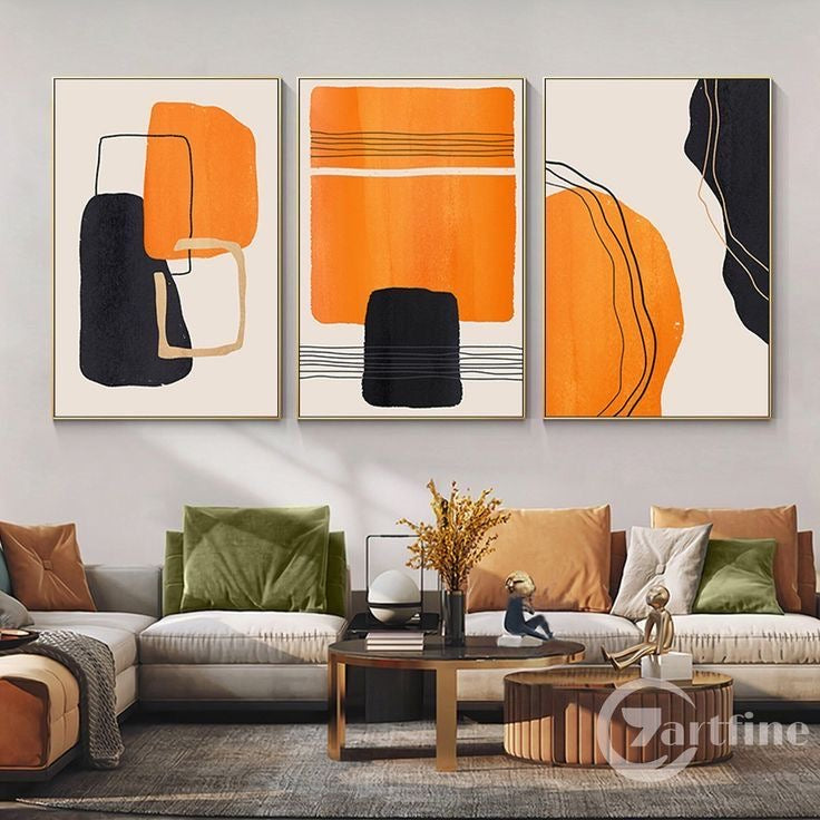 Abstract triplet orange