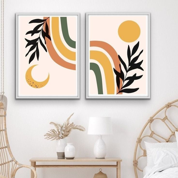 Boho Digital leaves set of 2